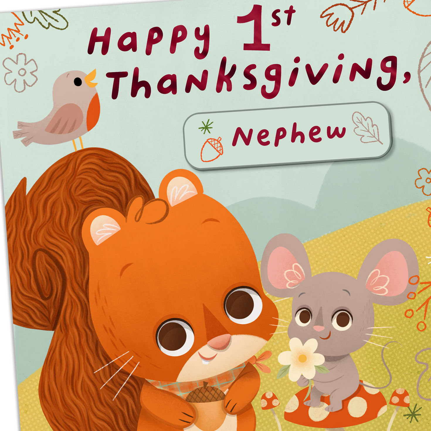 Sweet Little One Customizable Baby's First Thanksgiving Card With Family Stickers for only USD 3.99 | Hallmark