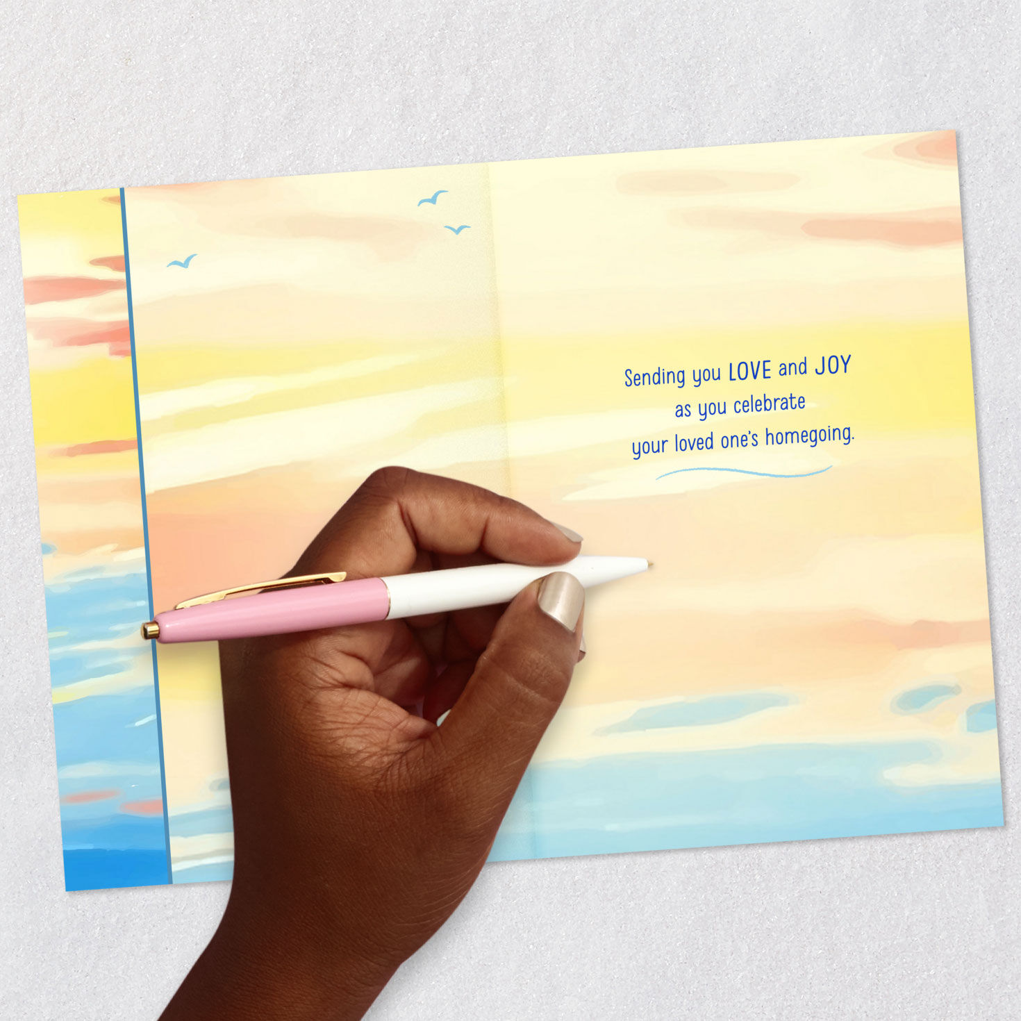 Painted Colored Sky Religious Sympathy Card Signing card image number 6