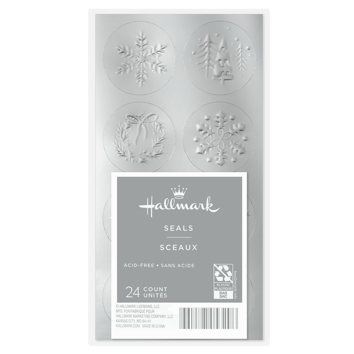Silver Foil Embossed Holiday Seals, 3 sheets, , large image number 5
