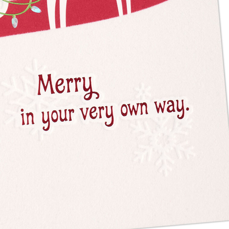 Deer With Lights Christmas Card for Son and Wife Card Front Detail image number 6