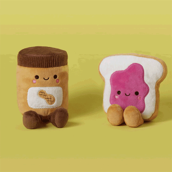 Better Together Peanut Butter and Jelly Magnetic Plush, 5", , large image number 2