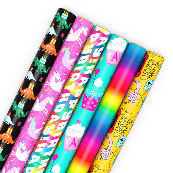 Yay Day 6-Pack Wrapping Paper Assortment, 180 sq. ft.