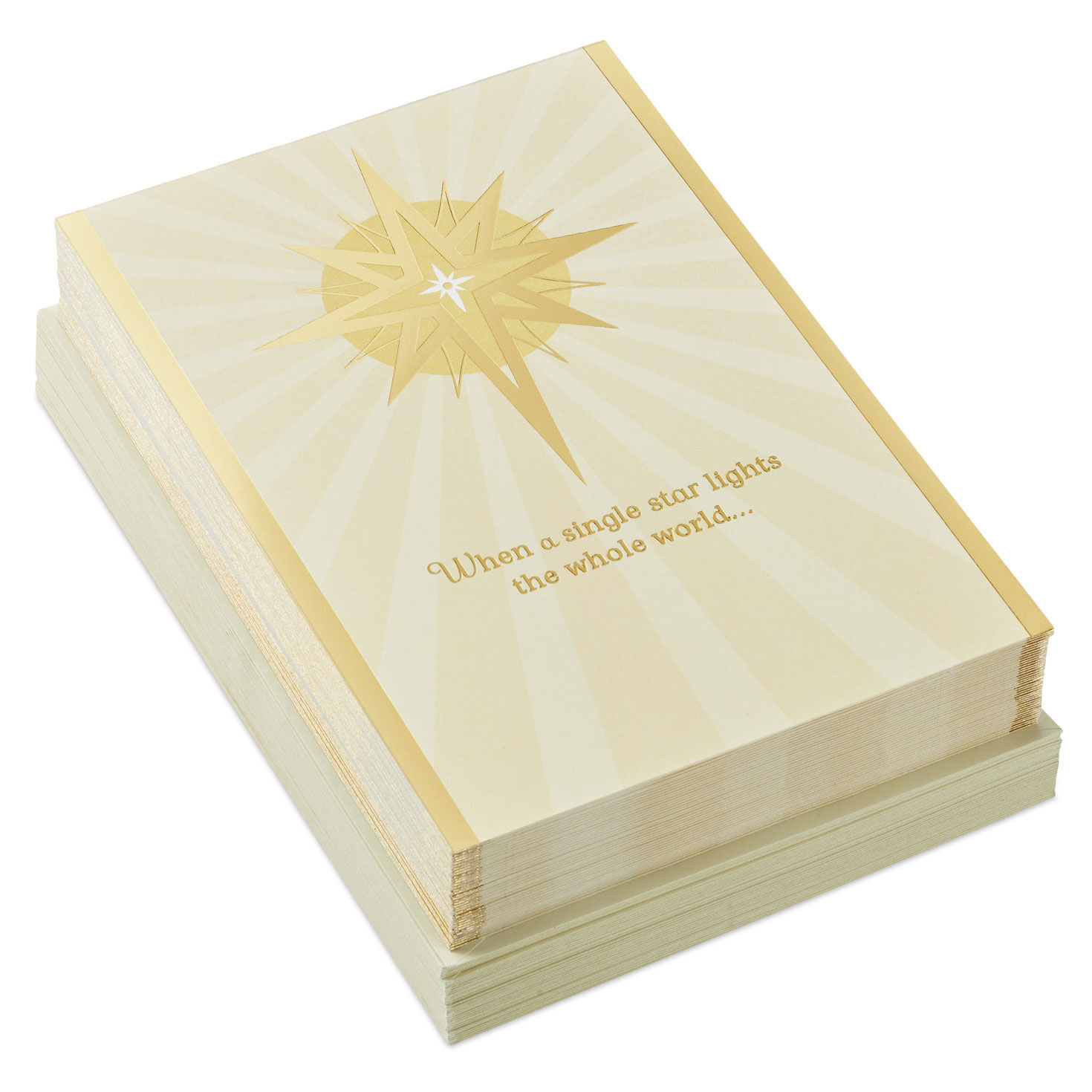 Gold Foil Star Boxed Christmas Cards, Pack of 40
