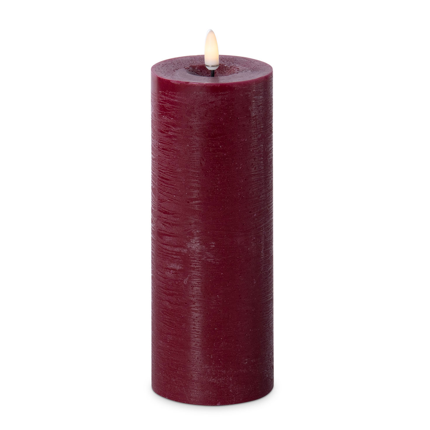 K&K Interiors Burgundy LED Pillar Candle, 8"