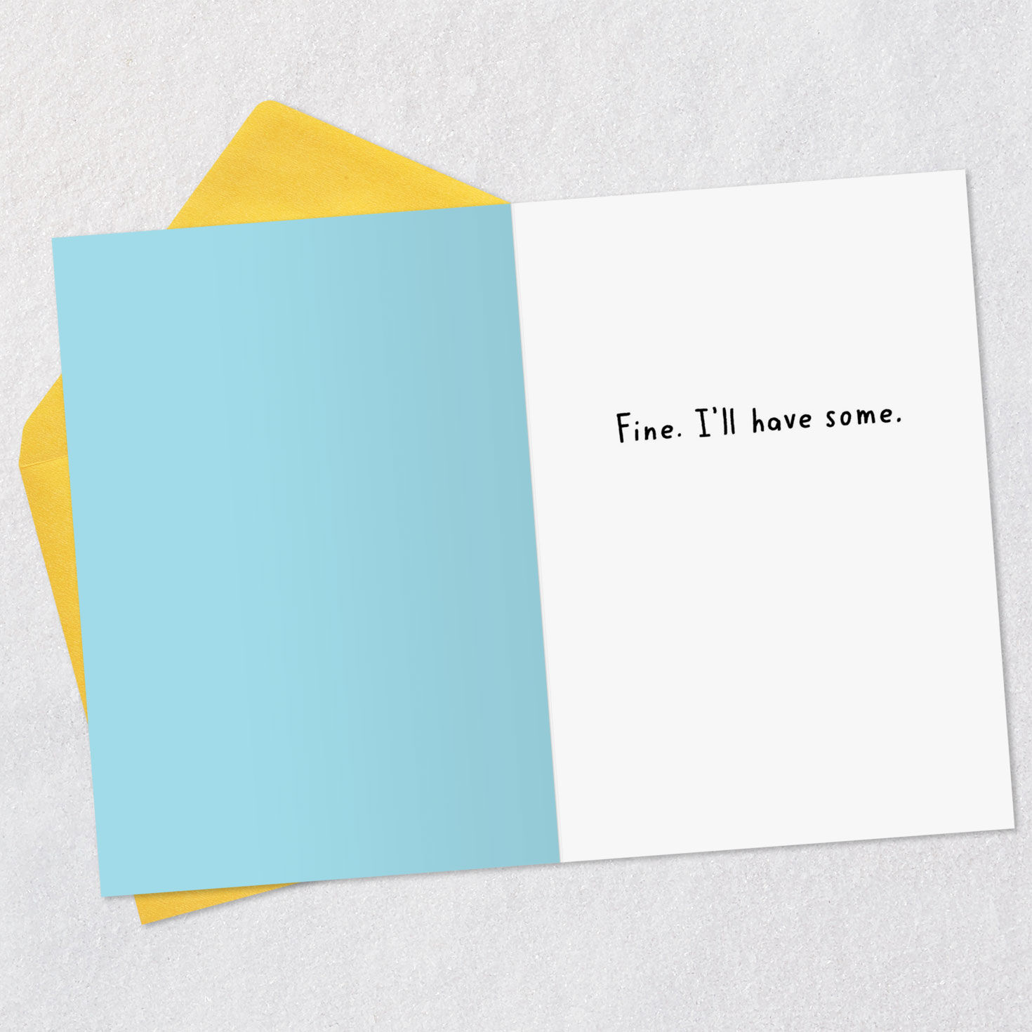 Unimpressed Unicorn on Blue Birthday Card Open card with envelope image number 3