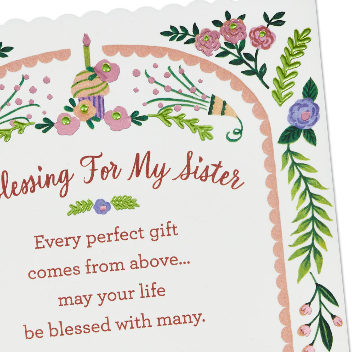 Pink Floral Frame Faith Birthday Card for Sister Card Front Detail image number 5