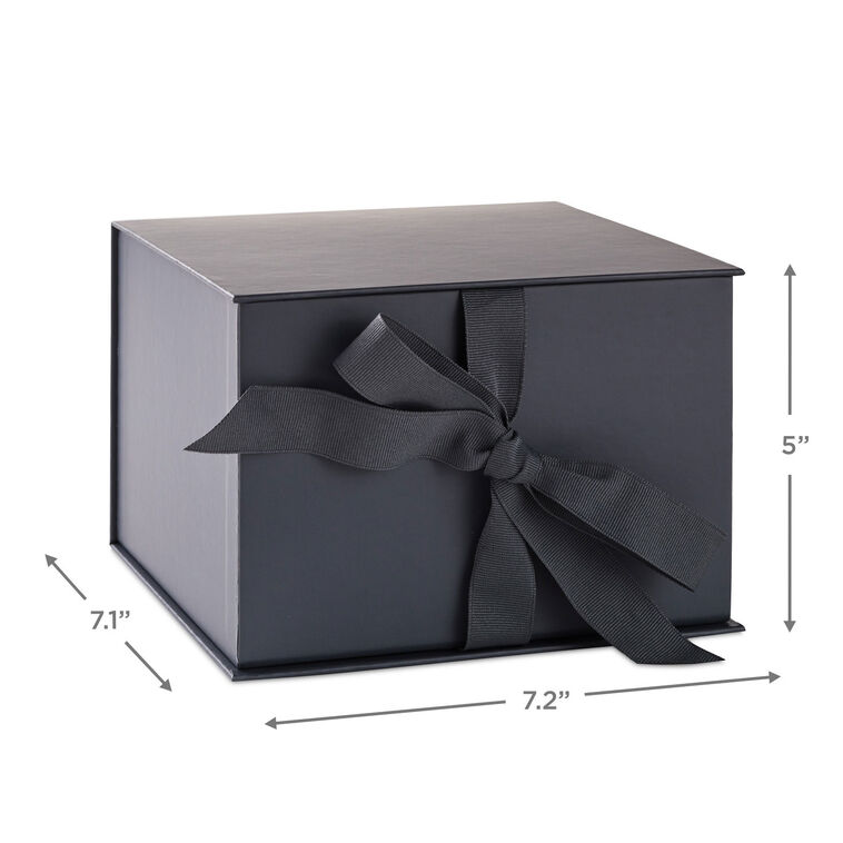 7.2" Solid Gray Large Square Gift Box, Gray, large image number 3