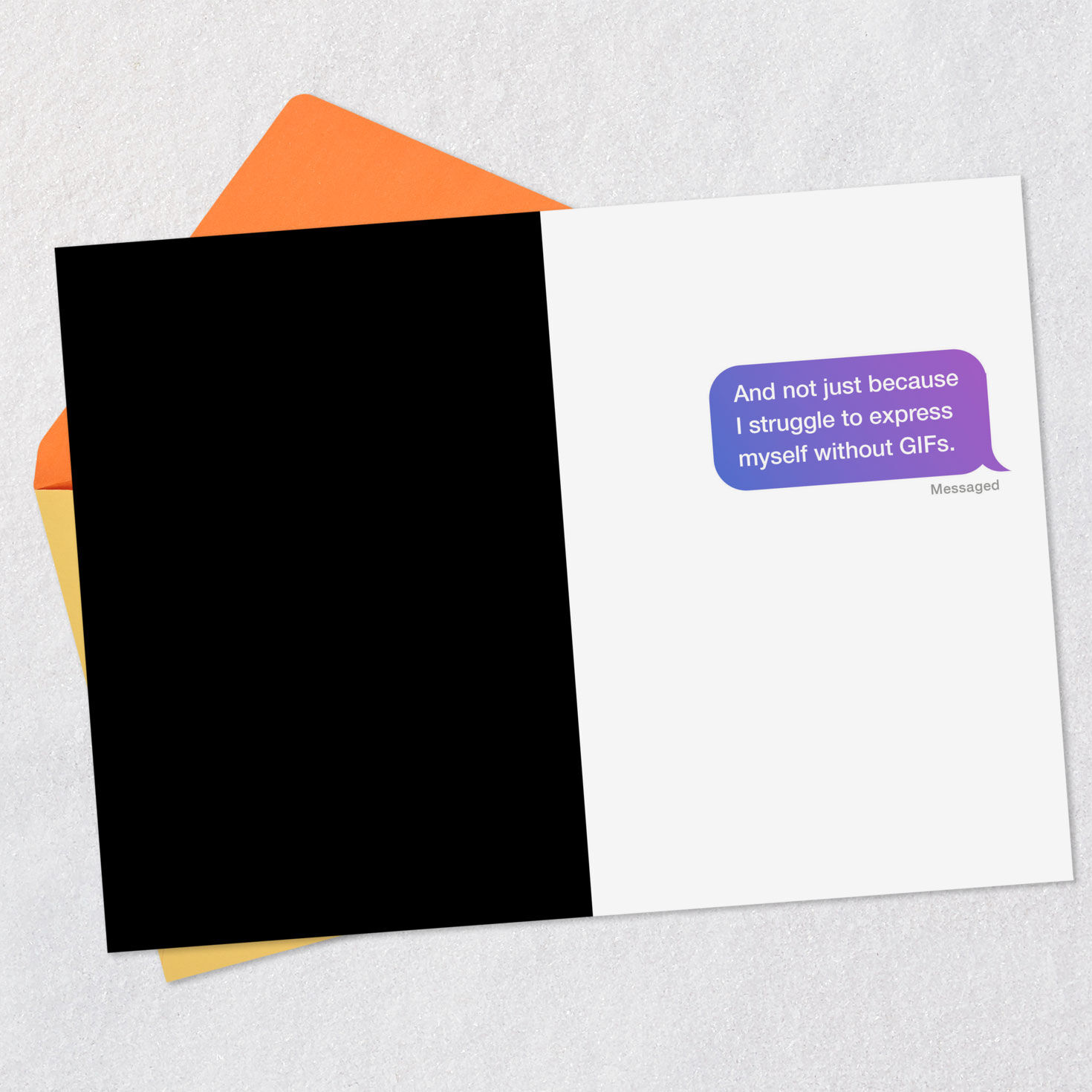 Text Bubble Funny Thank You Card Open card with envelope image number 3