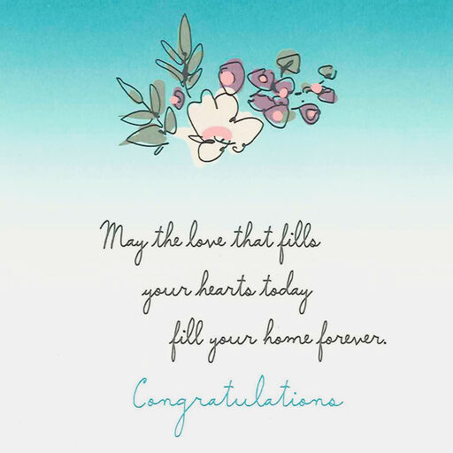 May Love Fill Your Hearts Wedding Shower Card, 