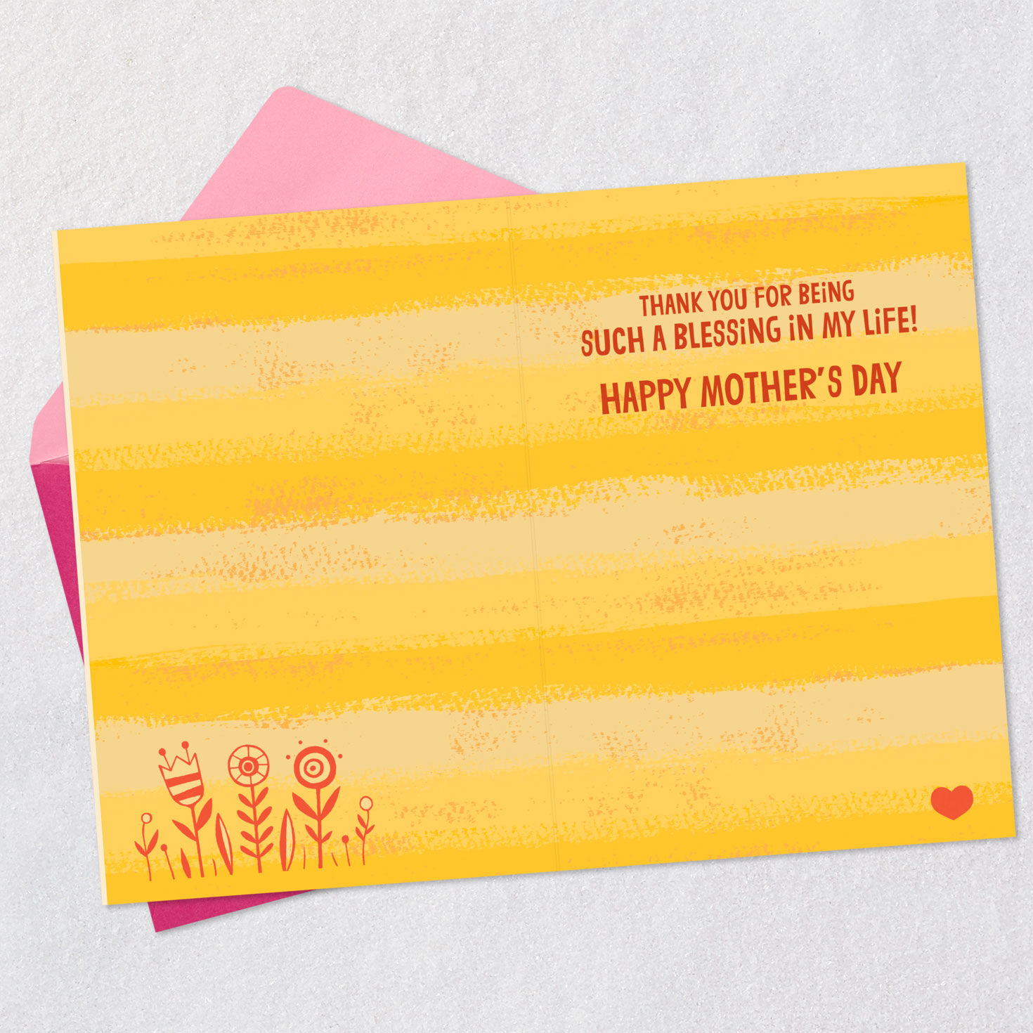 Smiling Sun Godmother Mother's Day Card from Kids Open card with envelope image number 3