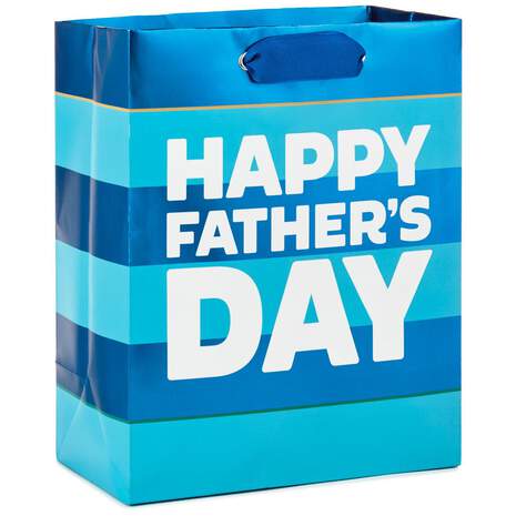 9" Happy Father's Day Stripes Gift Bag, , large