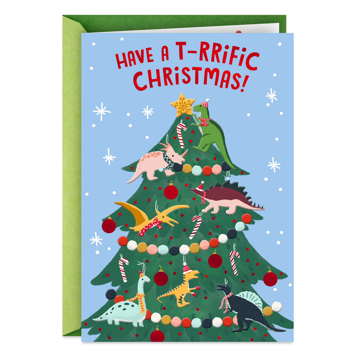 Love You Big and Strong Dinosaurs Christmas Card for Kid