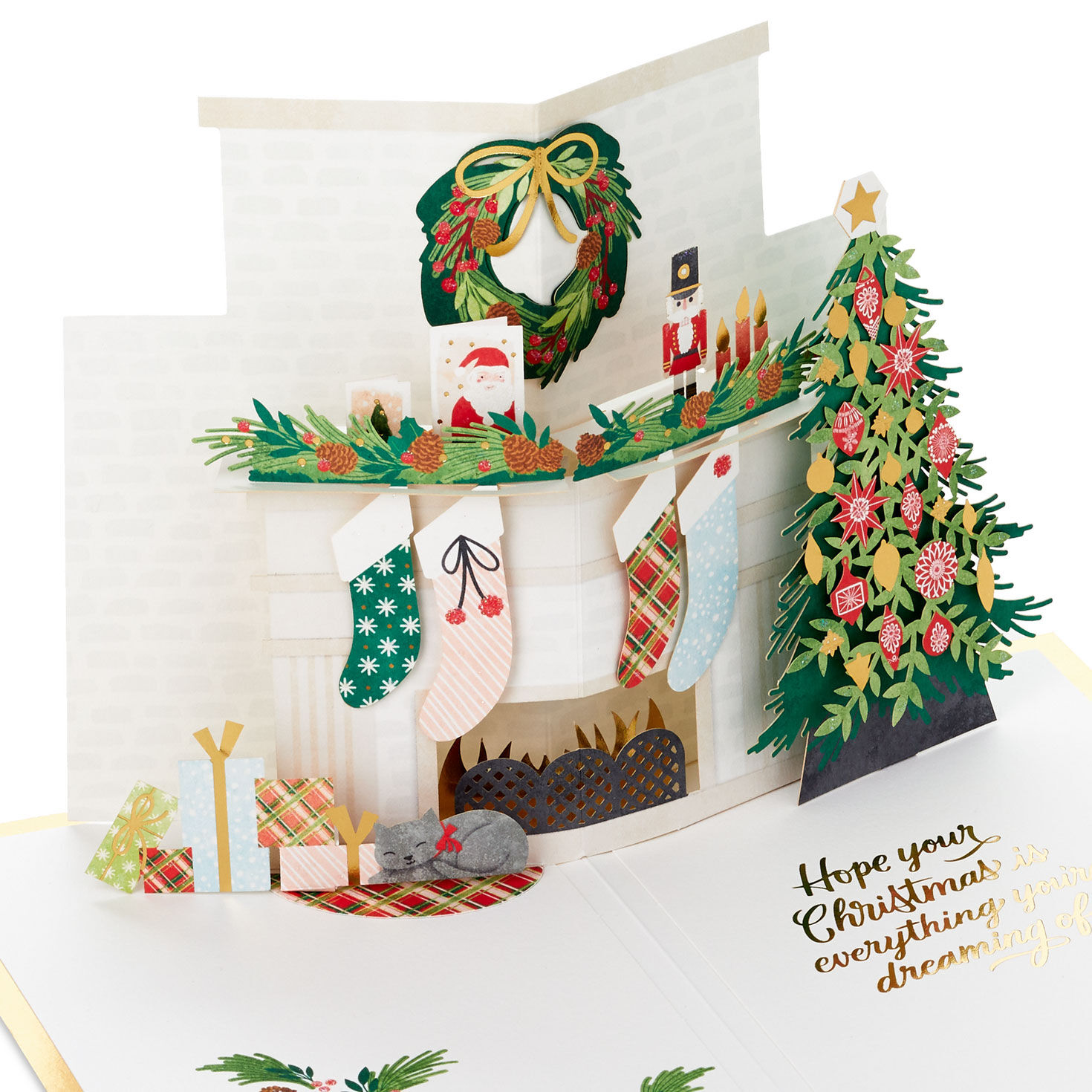 Pop-Up 3D Christmas Card from Hallmark Paper Wonder Penguin Playtime Design 