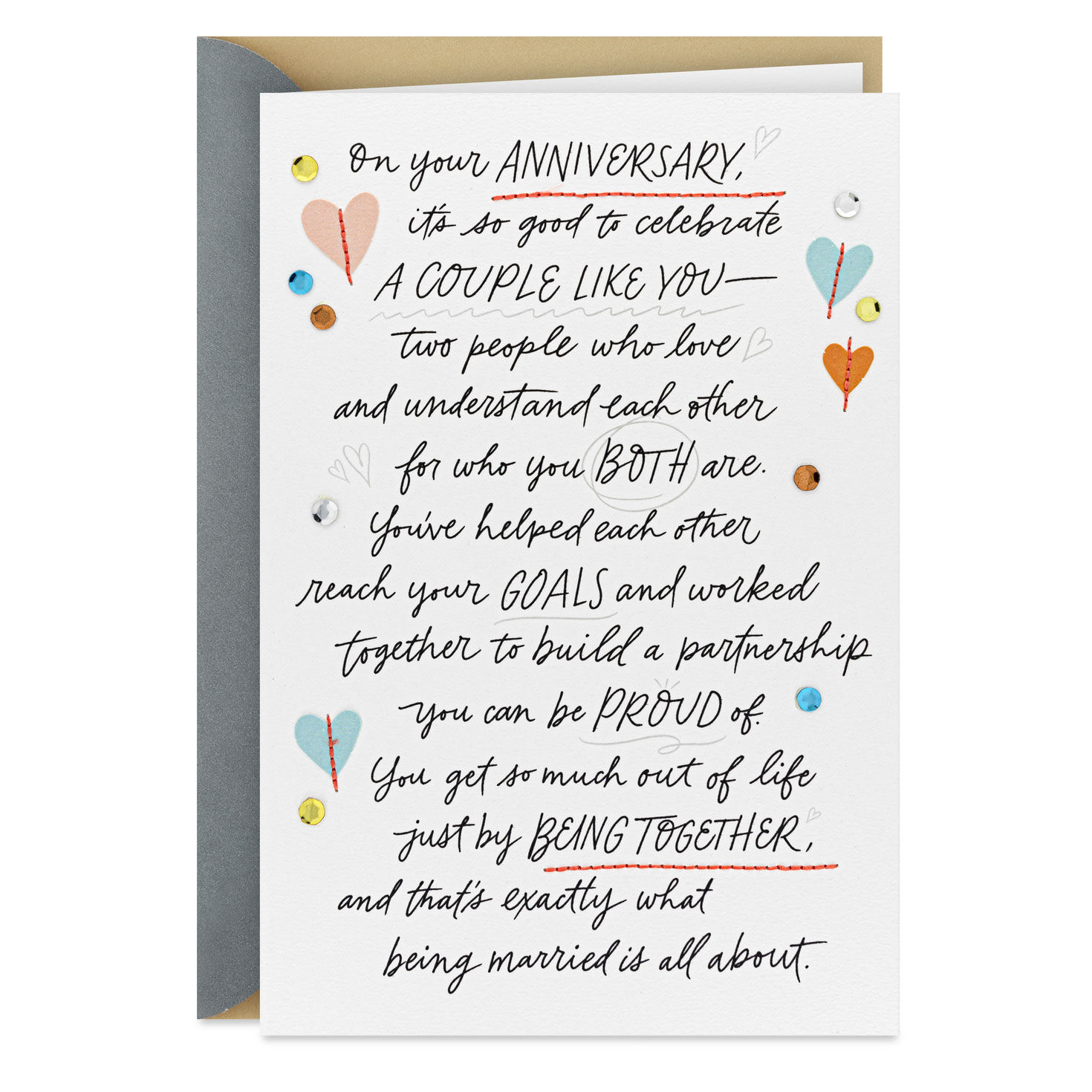 Just By Being Together Anniversary Card for Couple