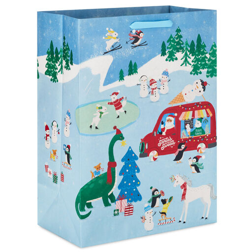 20" Santa's Ice Cream Truck Jumbo Christmas Gift Bag, 