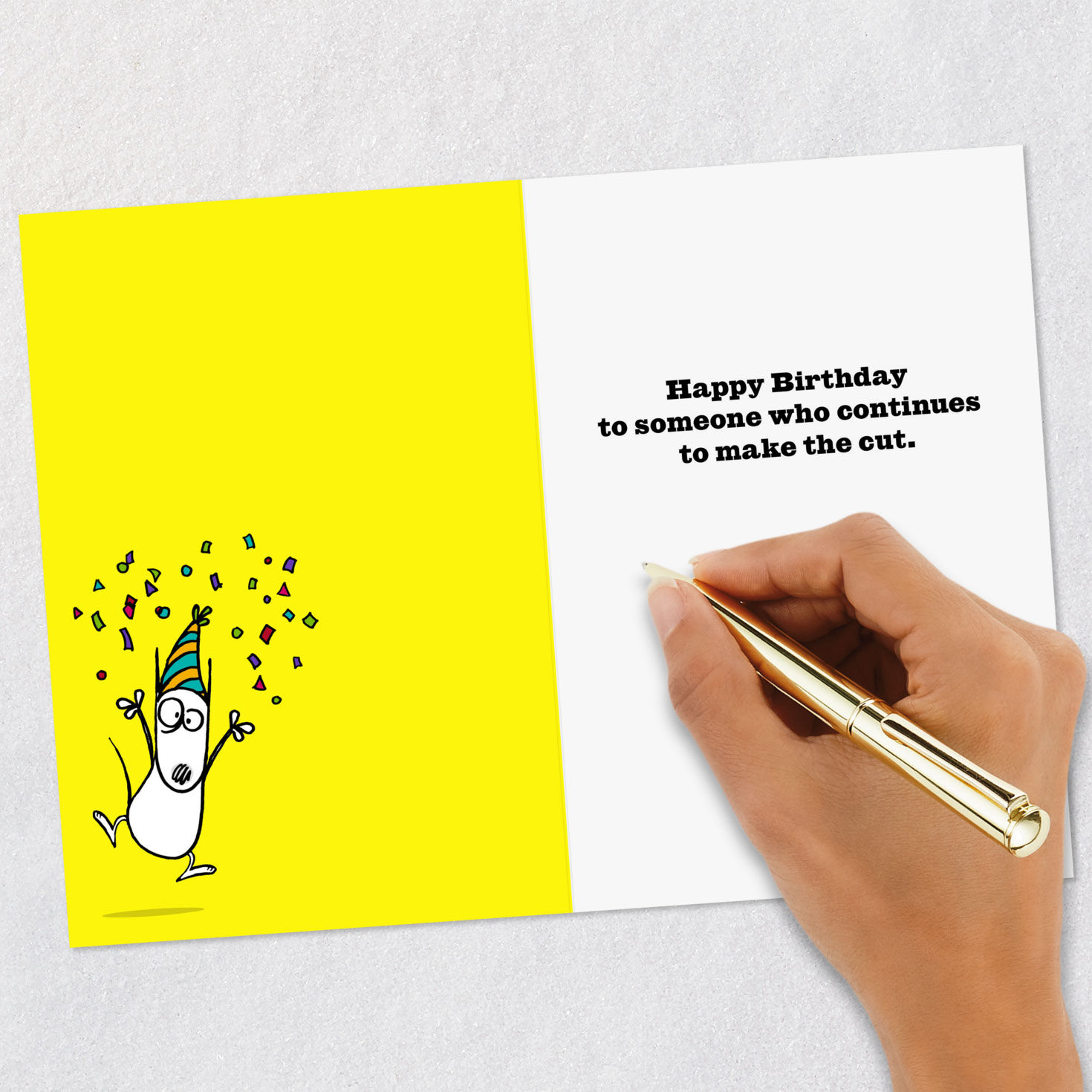 Congrats on Making the Cut Funny Birthday Card Signing card image number 6