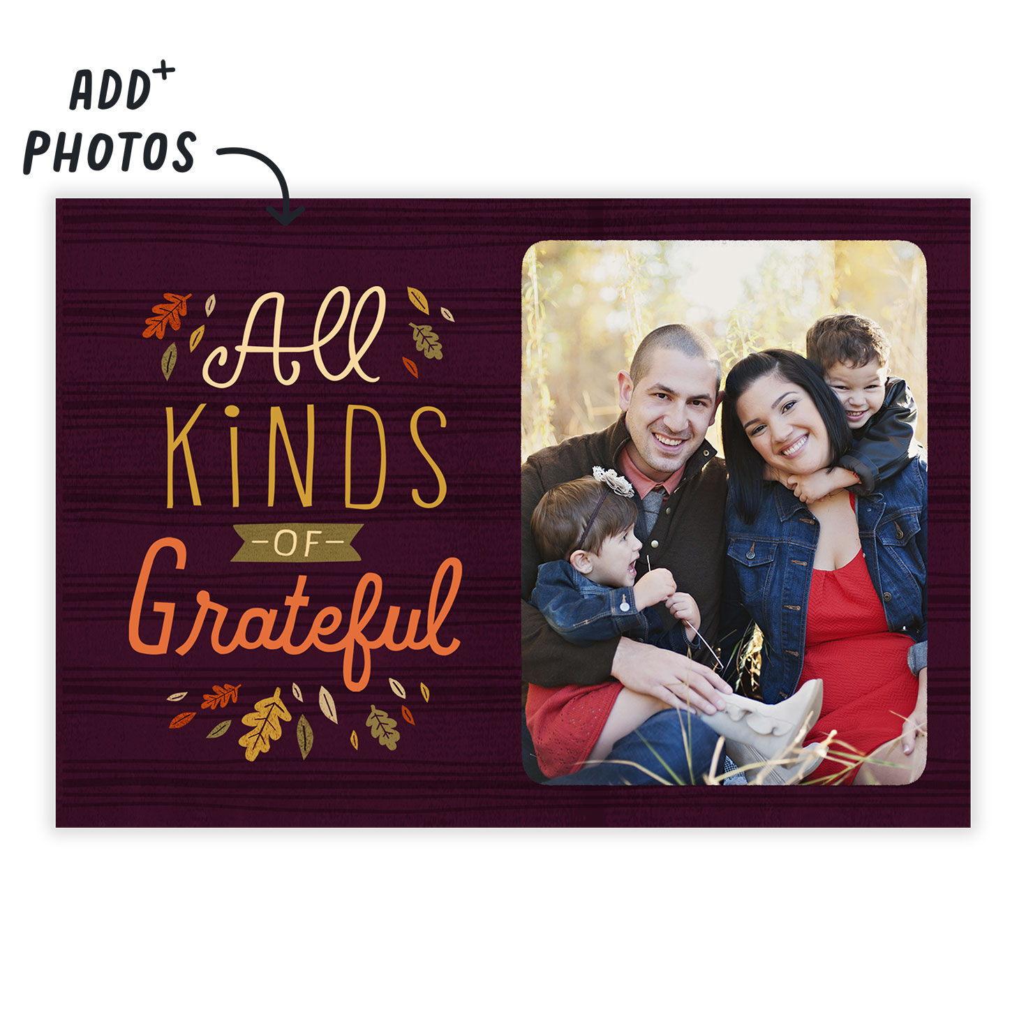 Personalized Grateful Fall Leaves Photo Card  image number 2