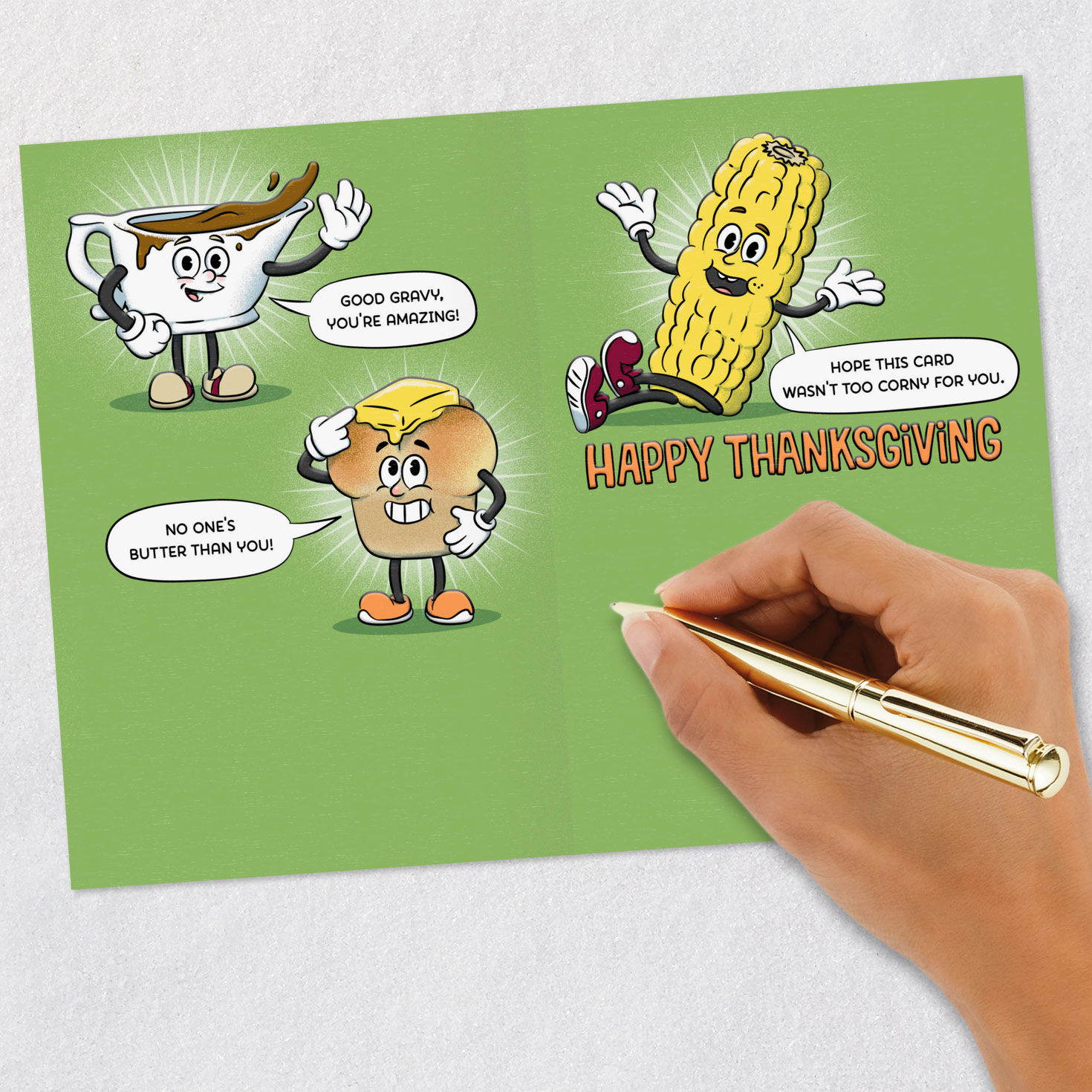 Funny Food Puns Thanksgiving Card Signing card image number 7