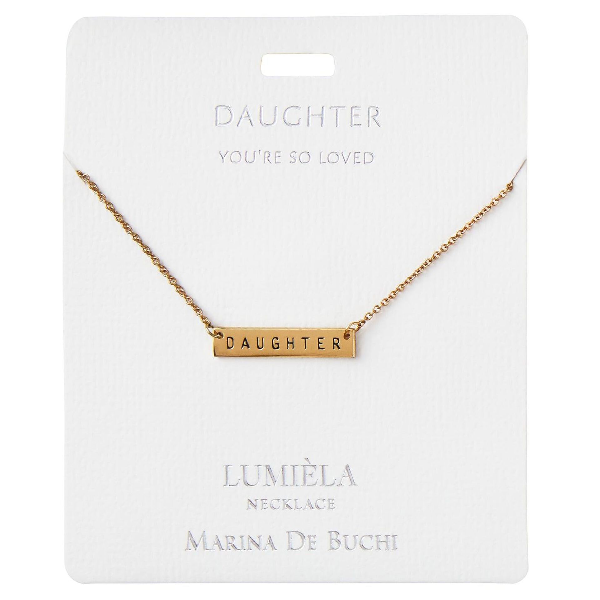 You're So Loved Daughter Bar Pendant Necklace, 20