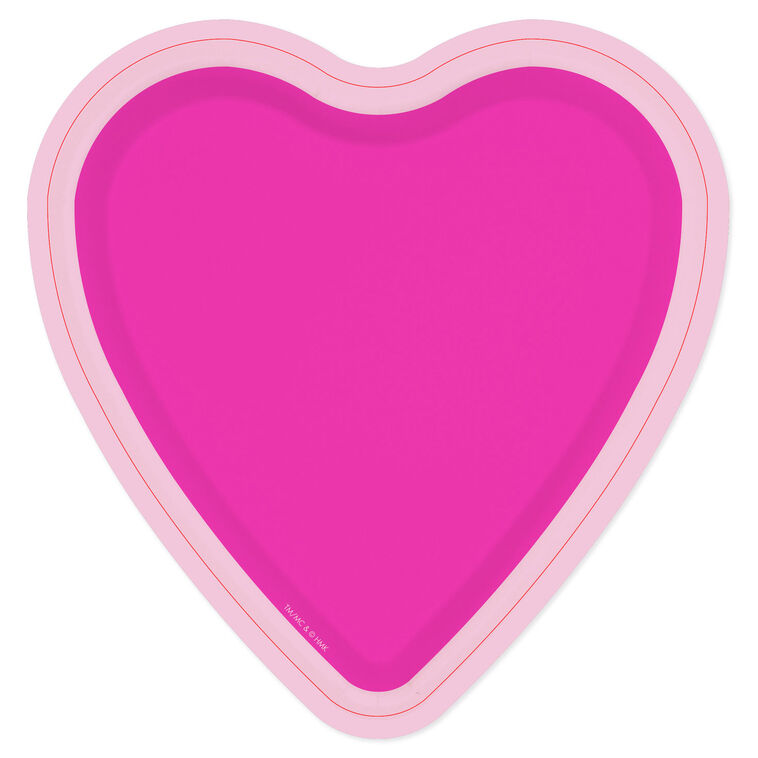 Bright Pink Heart-Shaped Dessert Plates, Set of 8