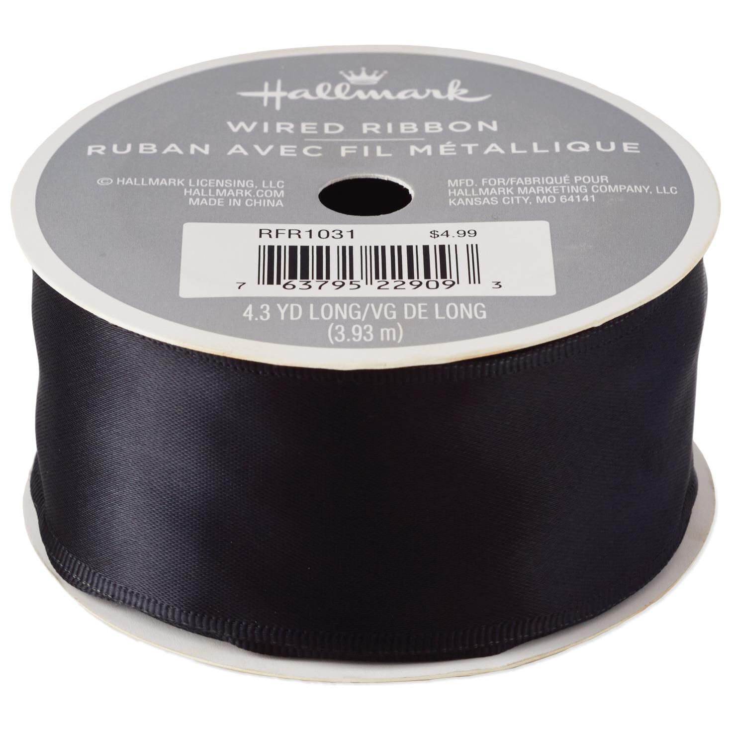 black satin wired ribbon