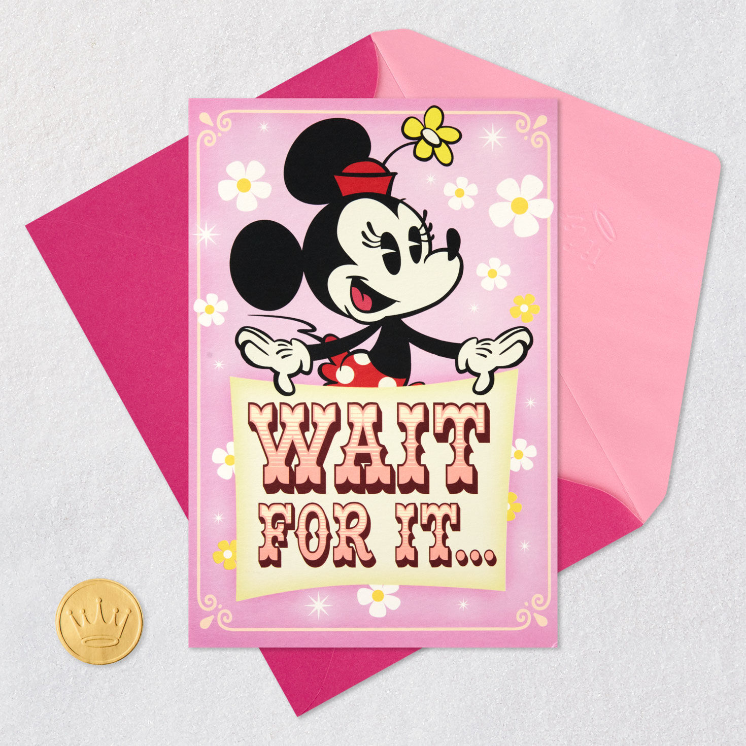 Pink Disney Minnie Mouse Pop-Up Mother's Day Card Card Front with Envelope and Gold Seal image number 6