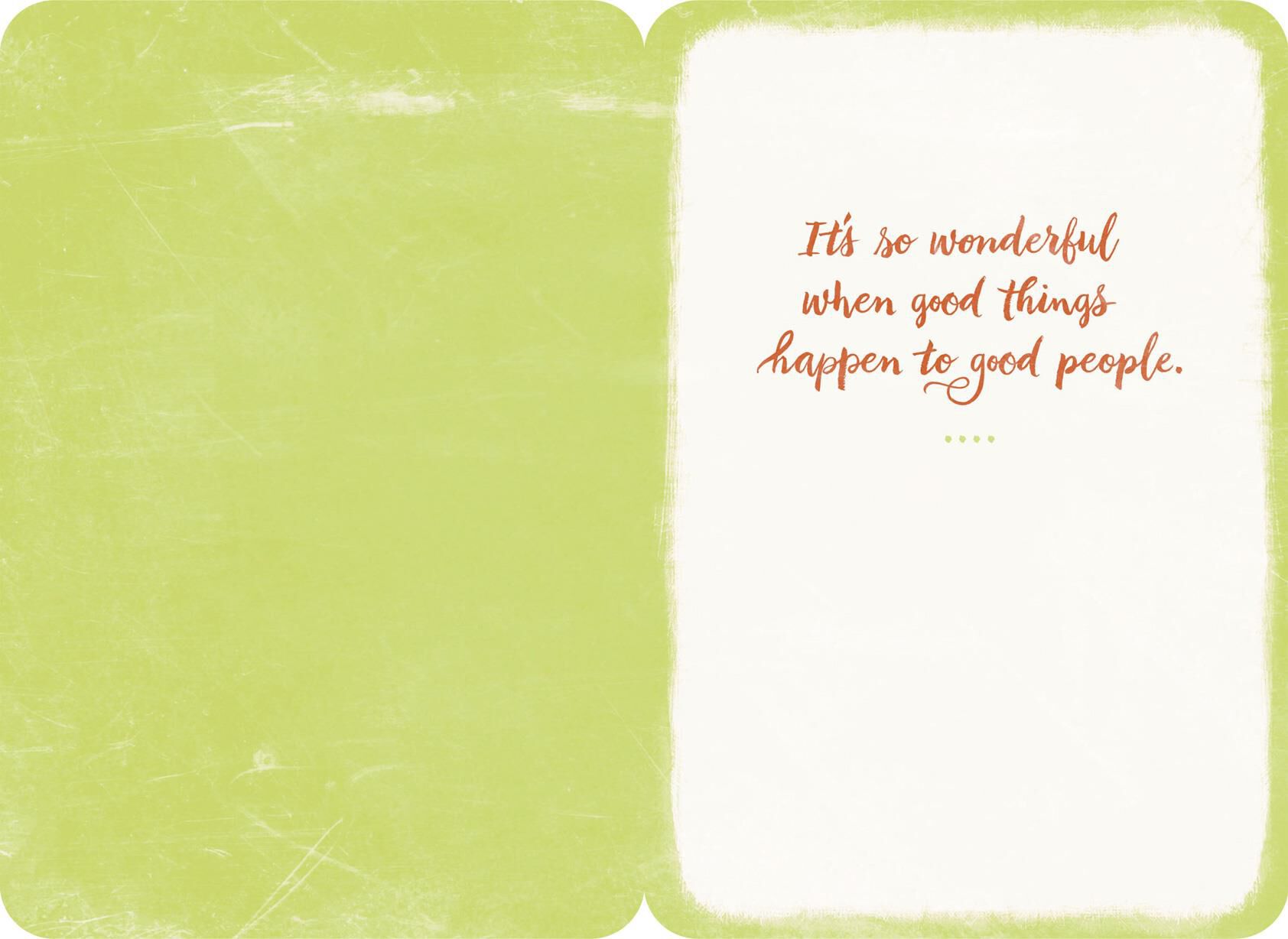 Good Things for a Good Person Congratulations Card