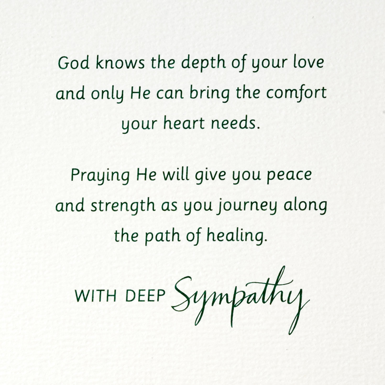 Depth of Your Love Religious Sympathy Card for Loss of Wife, , large image number 2