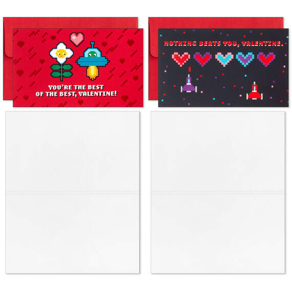 Mini 8-Bit Games Assorted Blank Valentine's Day Note Cards, Pack of 18, , large image number 4