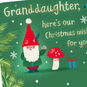Gnome and Mushroom Granddaughter Christmas Card Card Front Detail image number 4