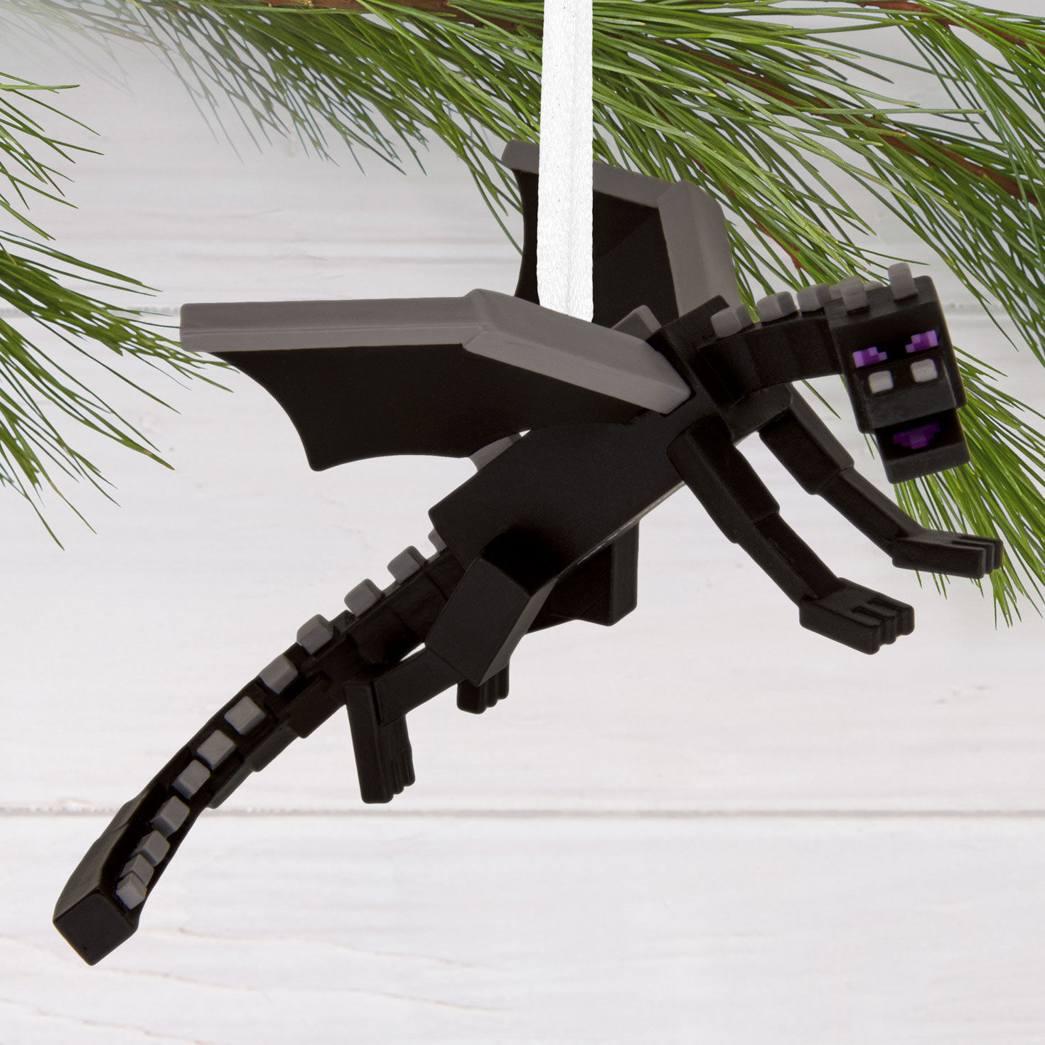 Minecraft Black Dragon Christmas Ornament hanging on tree image number 2