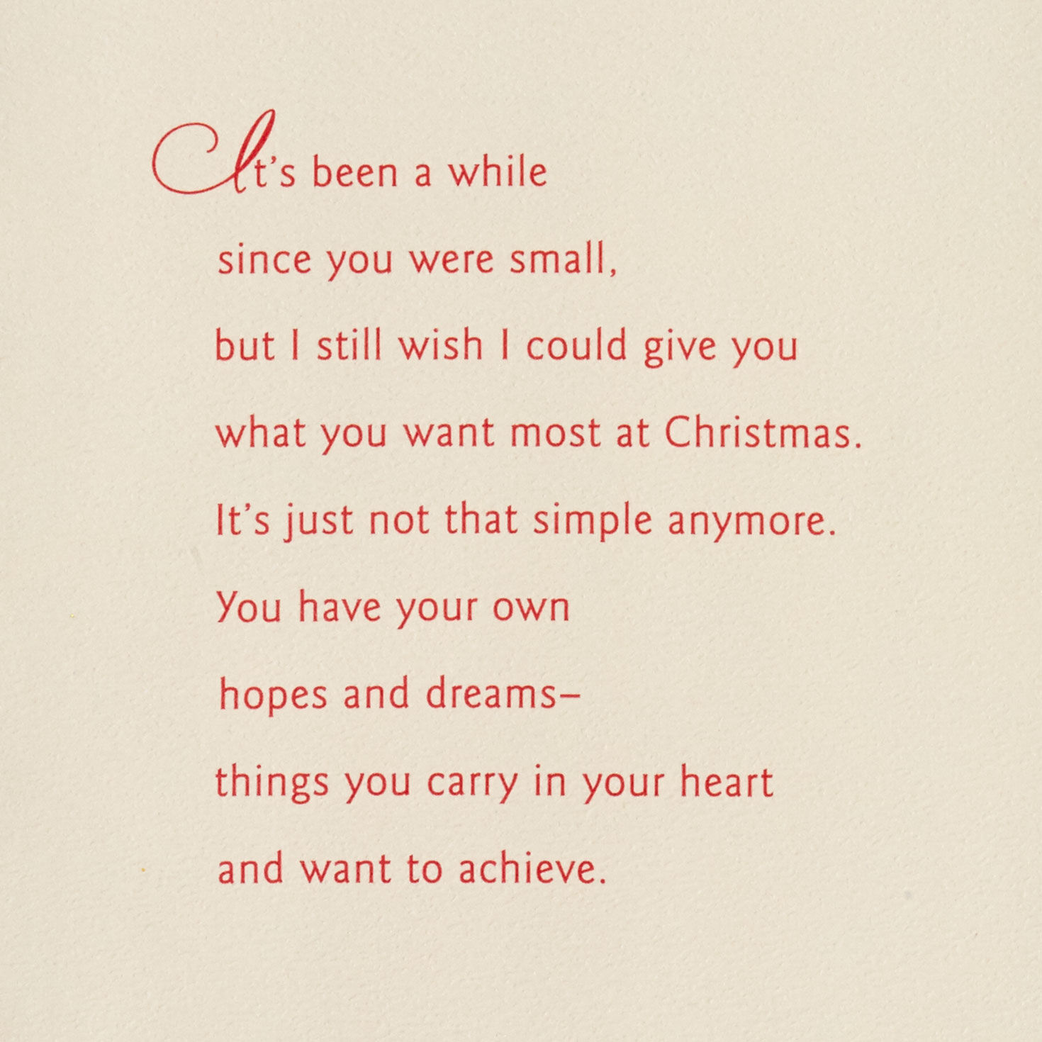 Elegant Red Floral Ornament Daughter Christmas Card Sentiment image number 2