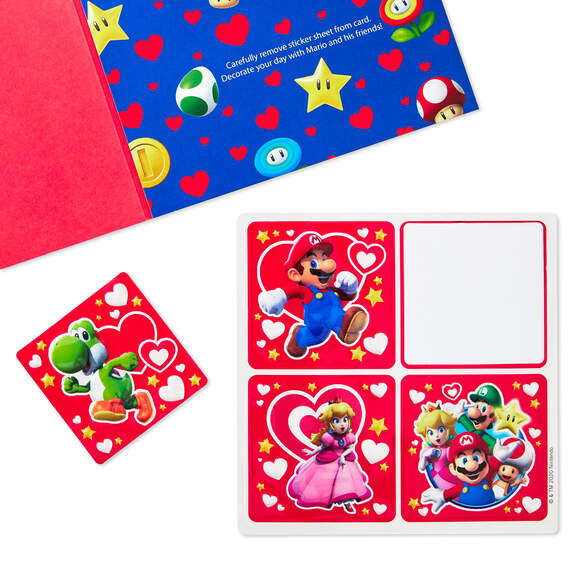Nintendo Super Mario™ Valentine's Day Card With Puffy Stickers, , large image number 6