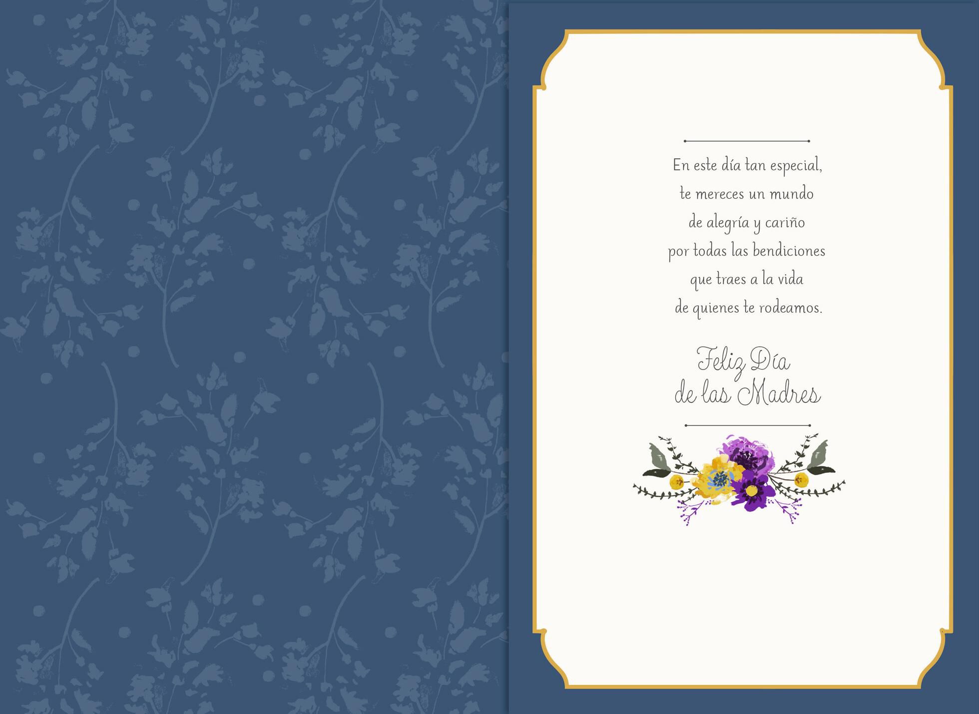 Lilac Butterfly Musical Spanish-Language Mother's Day Card