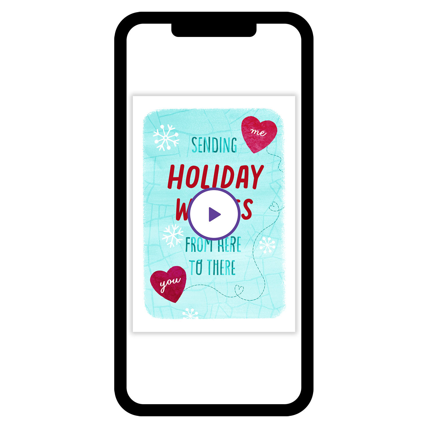 Wishes from Here to There Map Holiday eCard