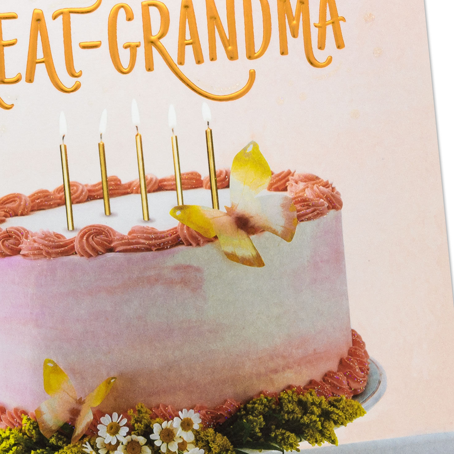 Butterflies on Cake Great-Grandma Birthday Card Card Front Detail image number 5