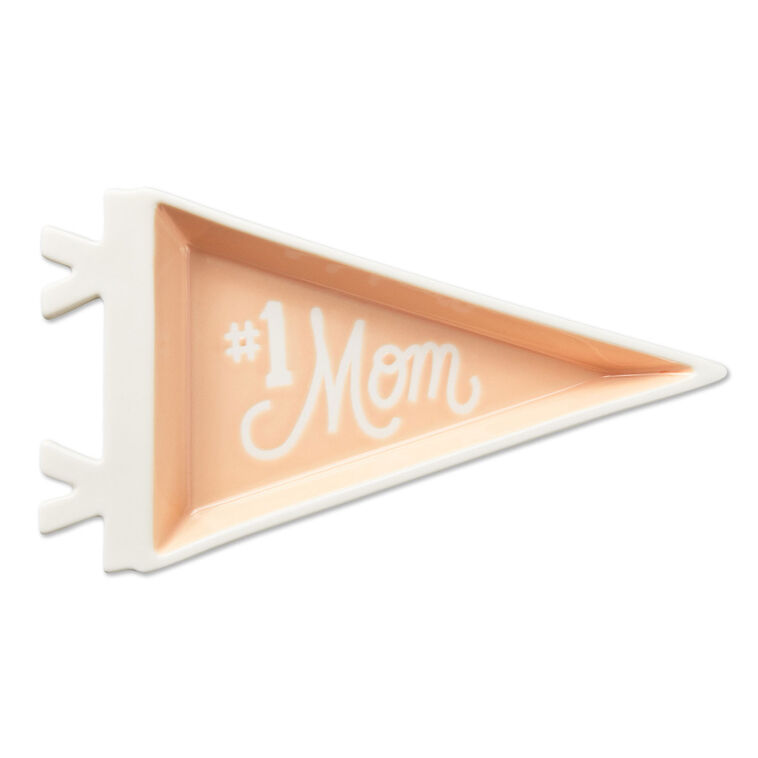 #1 Mom Pennant Trinket Dish