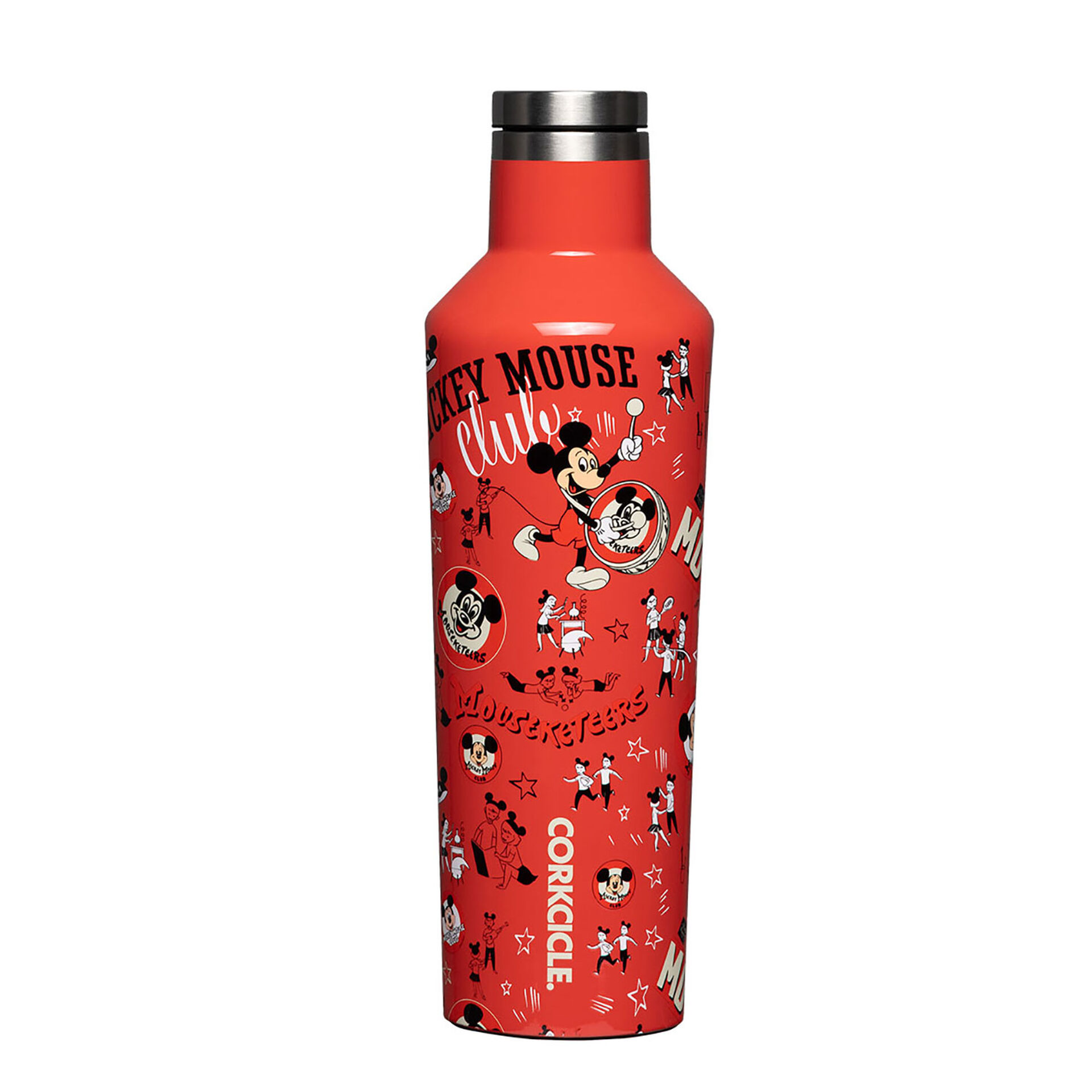 Corkcicle Disney Mickey Mouse Club Red Stainless Steel Canteen, 16 oz