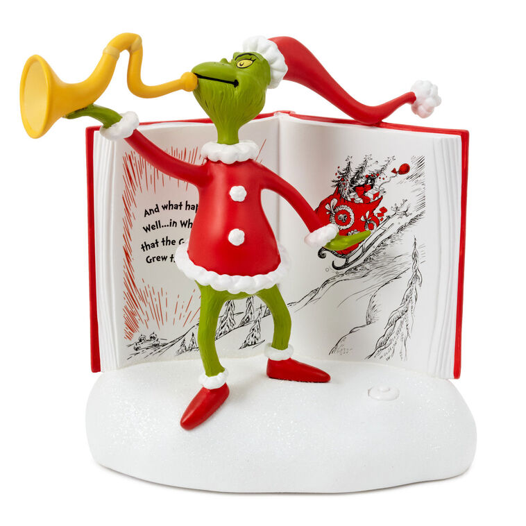 Dr. Seuss's How the Grinch Stole Christmas!™ Grinch With Storybook Figurine With Sound, 6.25"