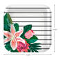 Lily Bouquet on Stripes Square Dessert Plates, Set of 8, , large image number 3