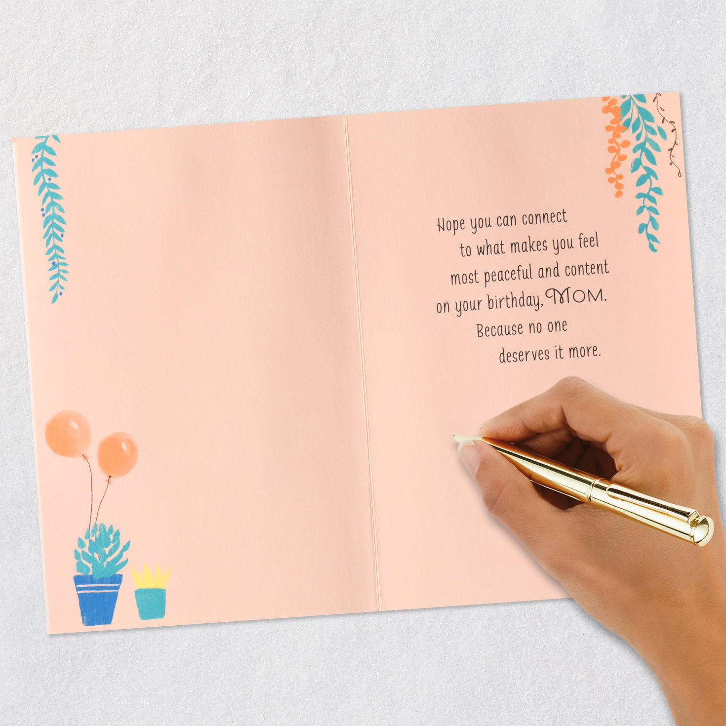 Cat on Balcony Birthday Card for Mom Signing card image number 6