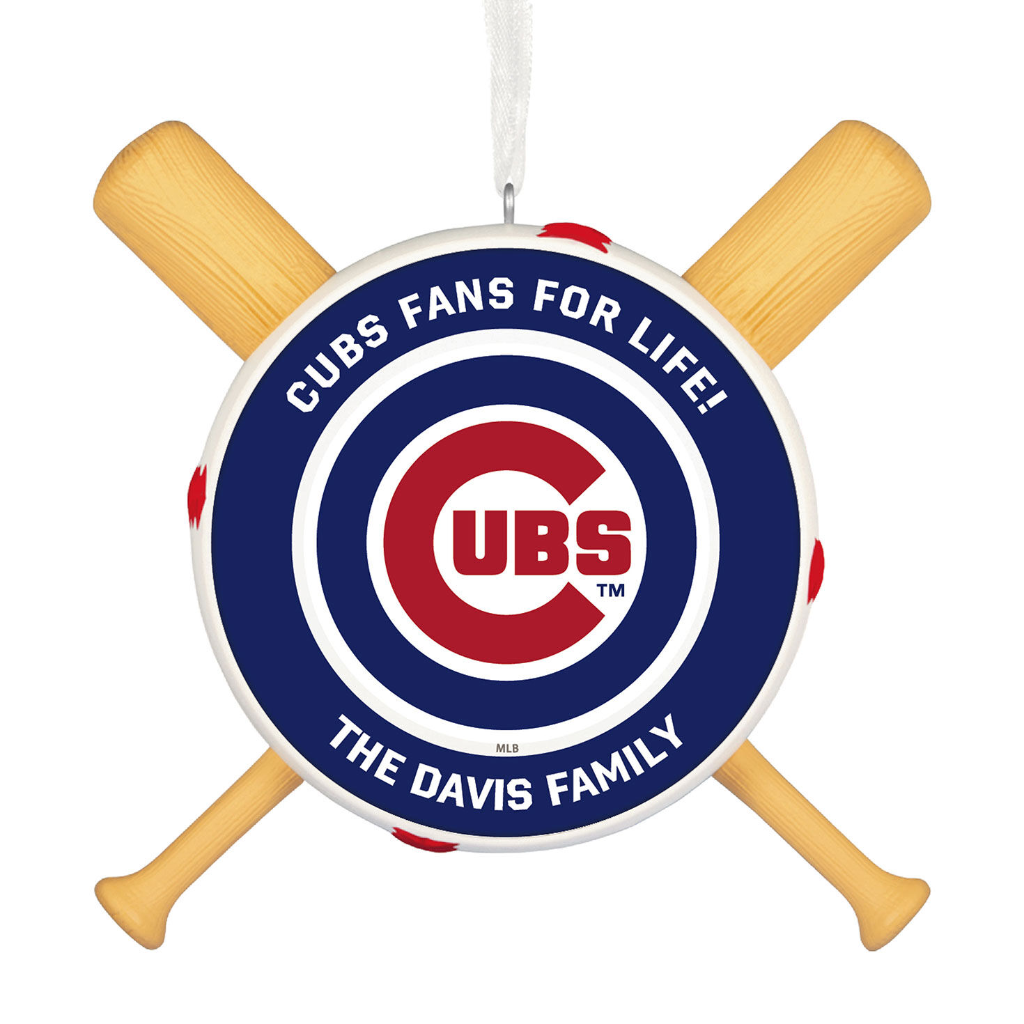 MLB Chicago Cubs™ Baseball Personalized Ornament, Custom Text