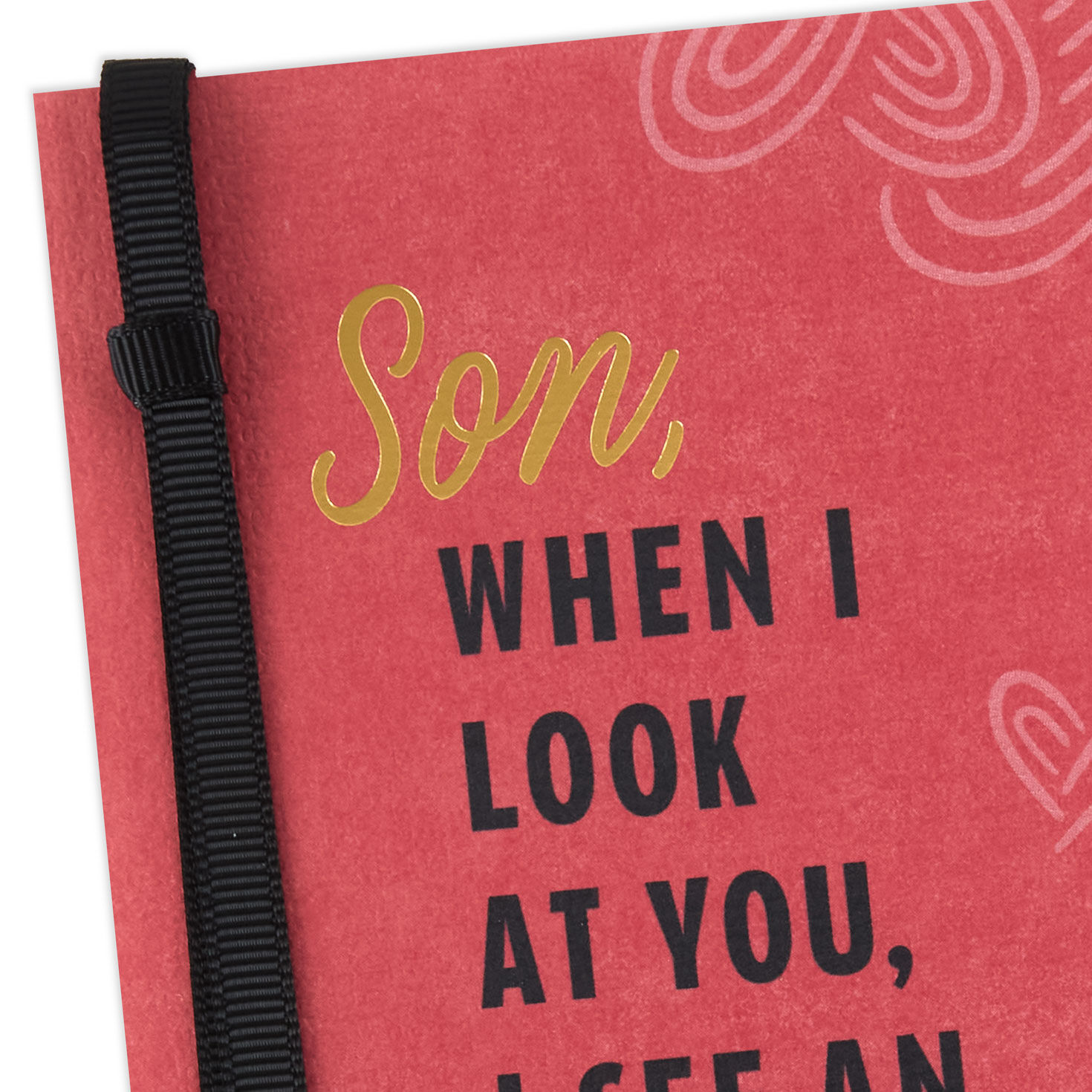 Doodled Hearts on Red Son Valentine's Day Card Card Front Detail image number 5