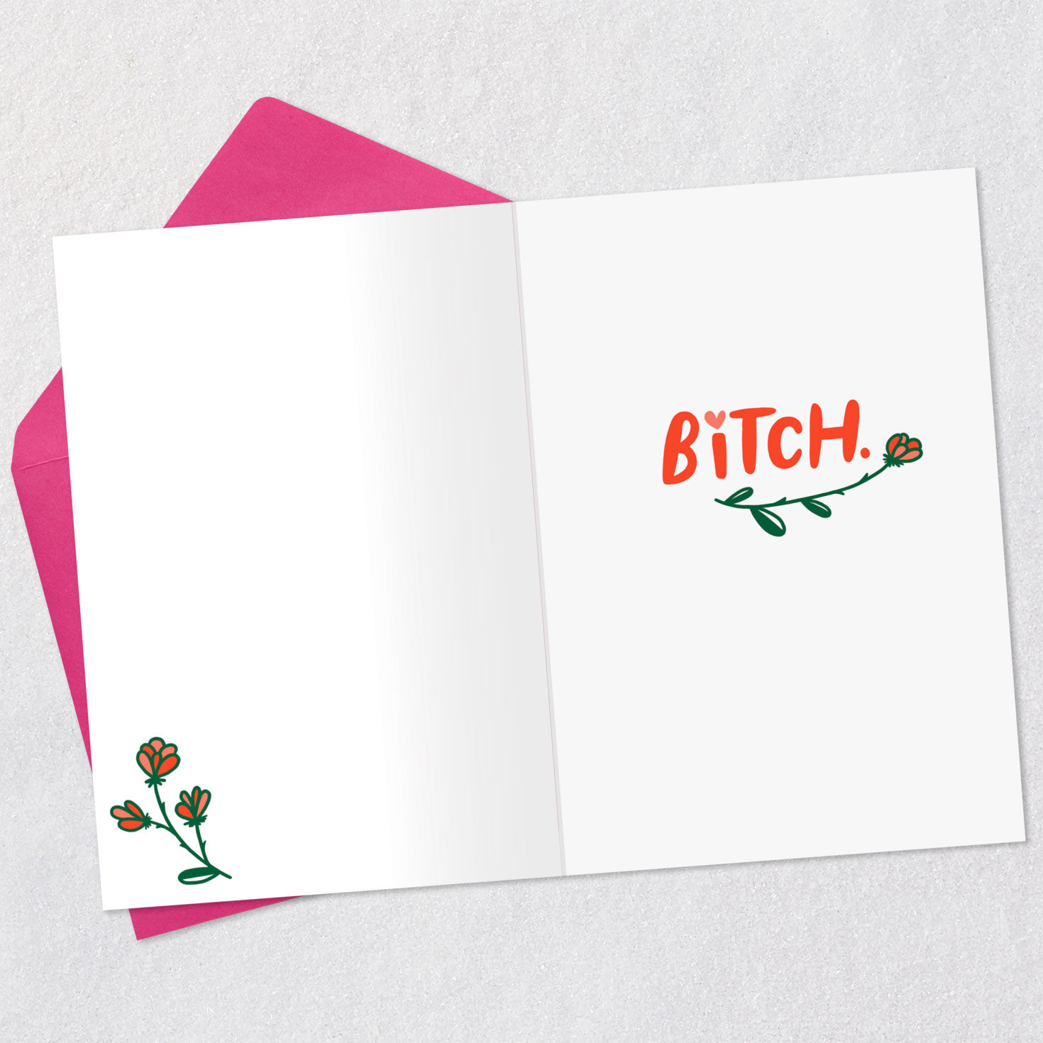 Beautiful Bitch Flowers Funny Birthday Card for Her  image number 3