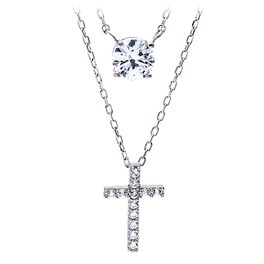 Cross Necklace Set in Sterling Silver, Set of 2, Cross Necklace Set in Sterling Silver, Set of 2, , large