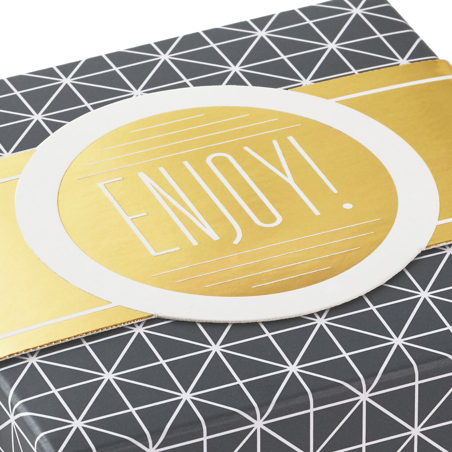 4" Gray Geometric 2-Pack Gift Boxes With Gold Bands for only USD 6.99 | Hallmark