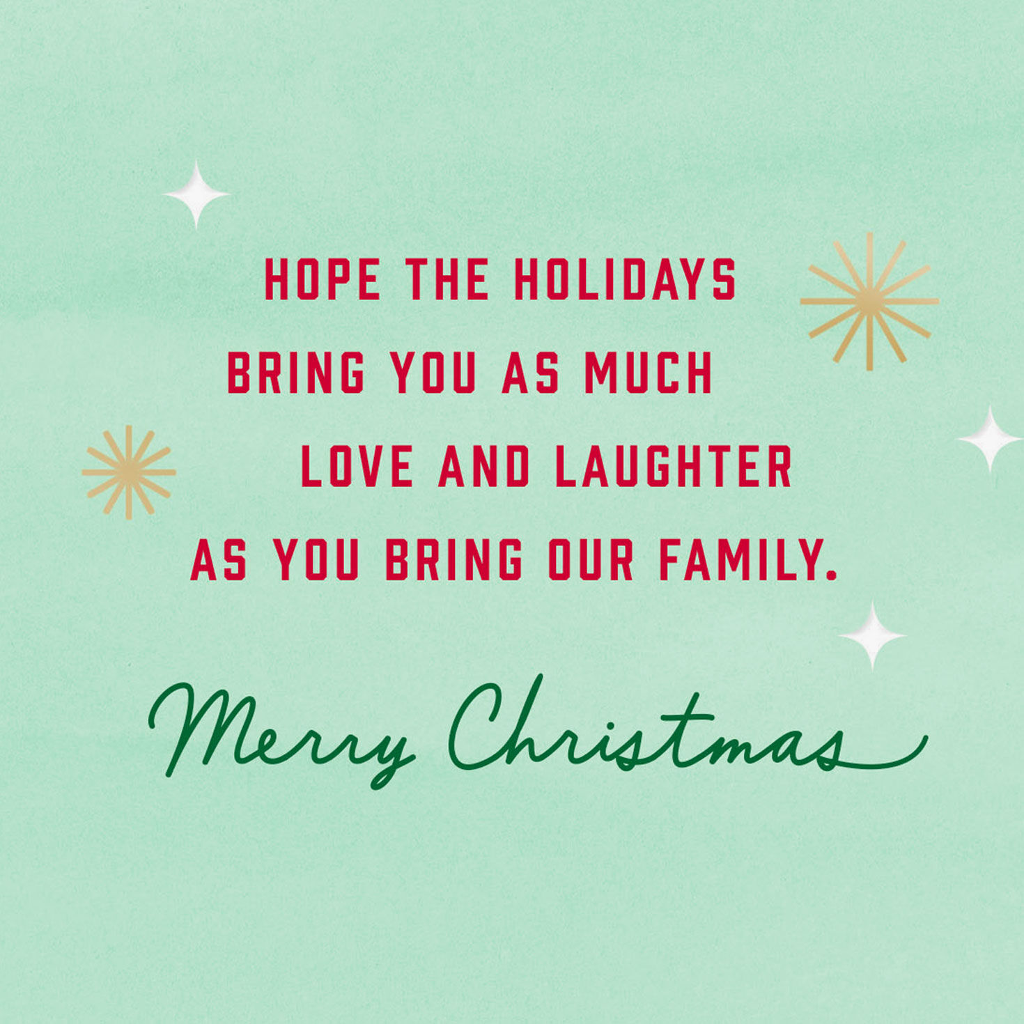 Bold Red and Green Typography Christmas Card for Cousin Sentiment image number 2