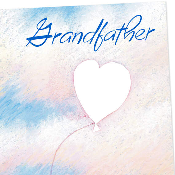 Heart Balloon in Clouds Birthday Card for Grandfather, , large image number 4