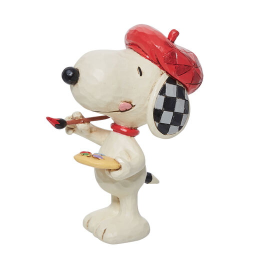 Jim Shore Peanuts Mini Snoopy Artist Figurine, 3.25", 