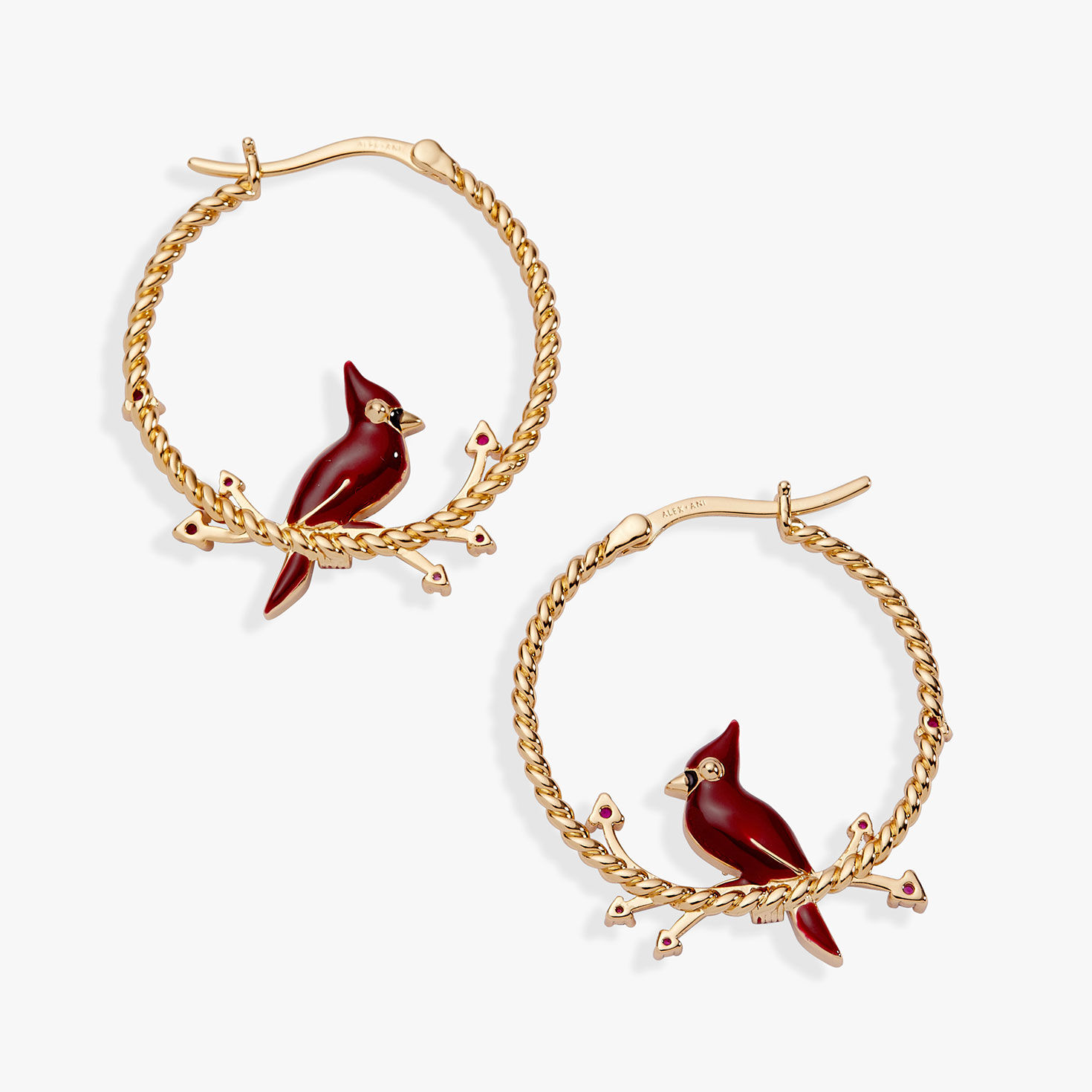 Alex And Ani Cardinal Reversible Hoop Earrings back image number 2